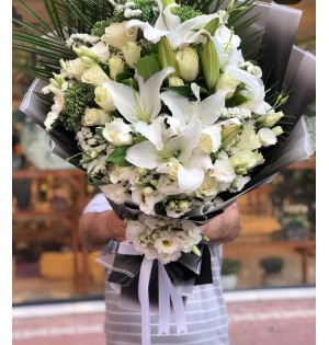 Lilyum &amp;Gül &amp; Lisyantus Buketi